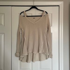 Free people cold shoulder knit sweater